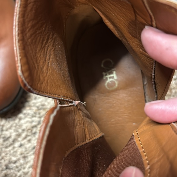 Cato Brown Ankle Boots with Gold Accents - Picture 3 of 11